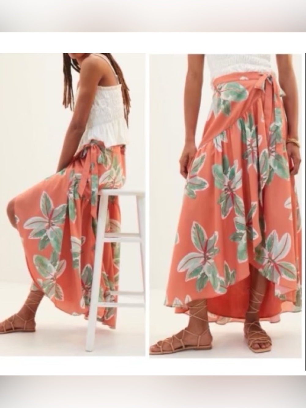 HUTCH Orange Tropical Printed Maxi Skirt Size M NEW!